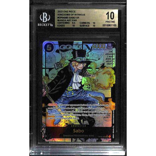 BGS 10 Sabo Manga Art SR OP04 - 083 - 2023 One Piece Card Game Kingdoms Of Intrigue 1169 - PokéBox Australia