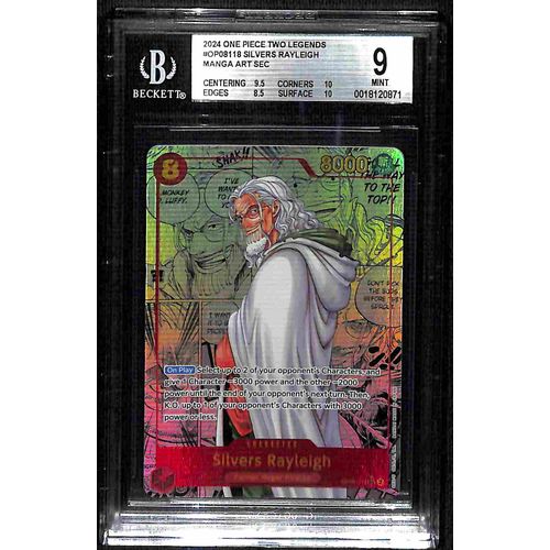 BGS 9 Silvers Rayleigh Manga Art SEC OP08 - 118 - 2024 One Piece Card Game Two Legends 0871 - PokéBox Australia