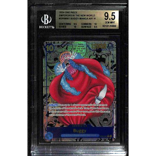 BGS 9.5 Buggy Manga Art SR OP09 - 051 - 2024 One Piece Card Game Emperors In The New World 0888 - PokéBox Australia