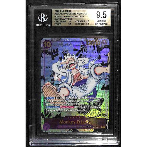 BGS 9.5 Monkey.D.Luffy Manga Art SEC OP05 - 119 - 2023 One Piece Card Game Awakening Of The New Era 9758 - PokéBox Australia