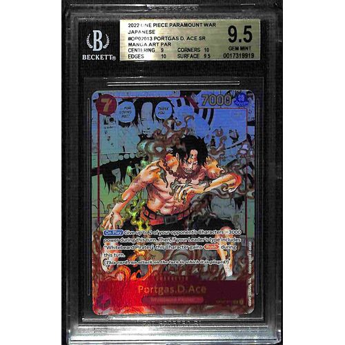 BGS 9.5 Portgas.D.Ace Manga Art SR OP02-013