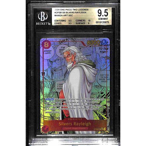 BGS 9.5 Silvers Rayleigh Manga Art SEC OP08-118