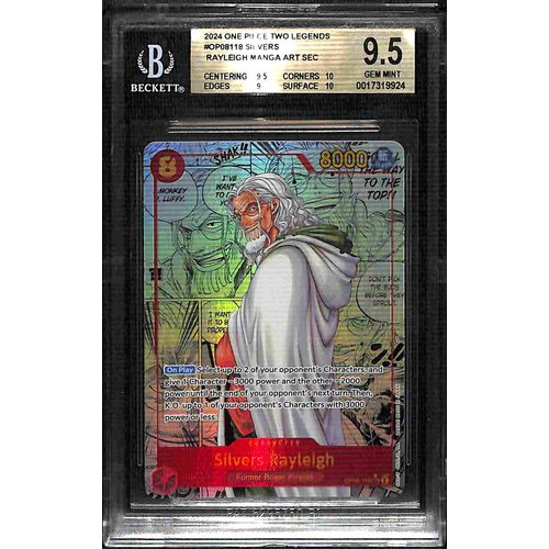 BGS 9.5 Silvers Rayleigh Manga Art SEC OP08-118