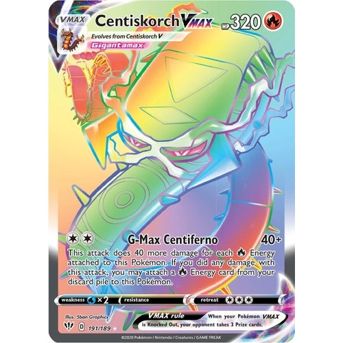 Centiskorch VMAX (Secret) (191/189) (SWSH03: Darkness Ablaze) - PokéBox Australia