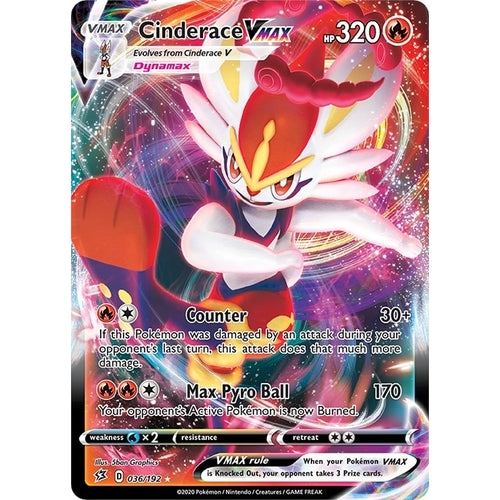 Cinderace VMAX (036/192) (SWSH02: Rebel Clash) - PokéBox Australia