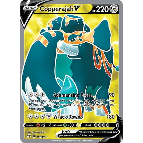 Copperajah V (Full Art) (187/192) (SWSH02: Rebel Clash) - PokéBox Australia