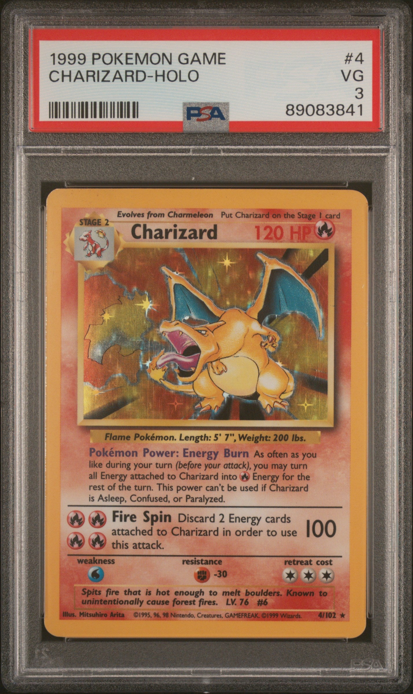 PSA VG 3 - 1999 POKEMON GAME #4 CHARIZARD-HOLO - PokéBox Australia