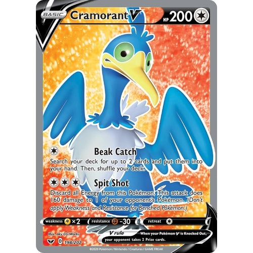 Cramorant V (Full Art) (198/202) (SWSH01: Sword & Shield Base Set) - PokéBox Australia