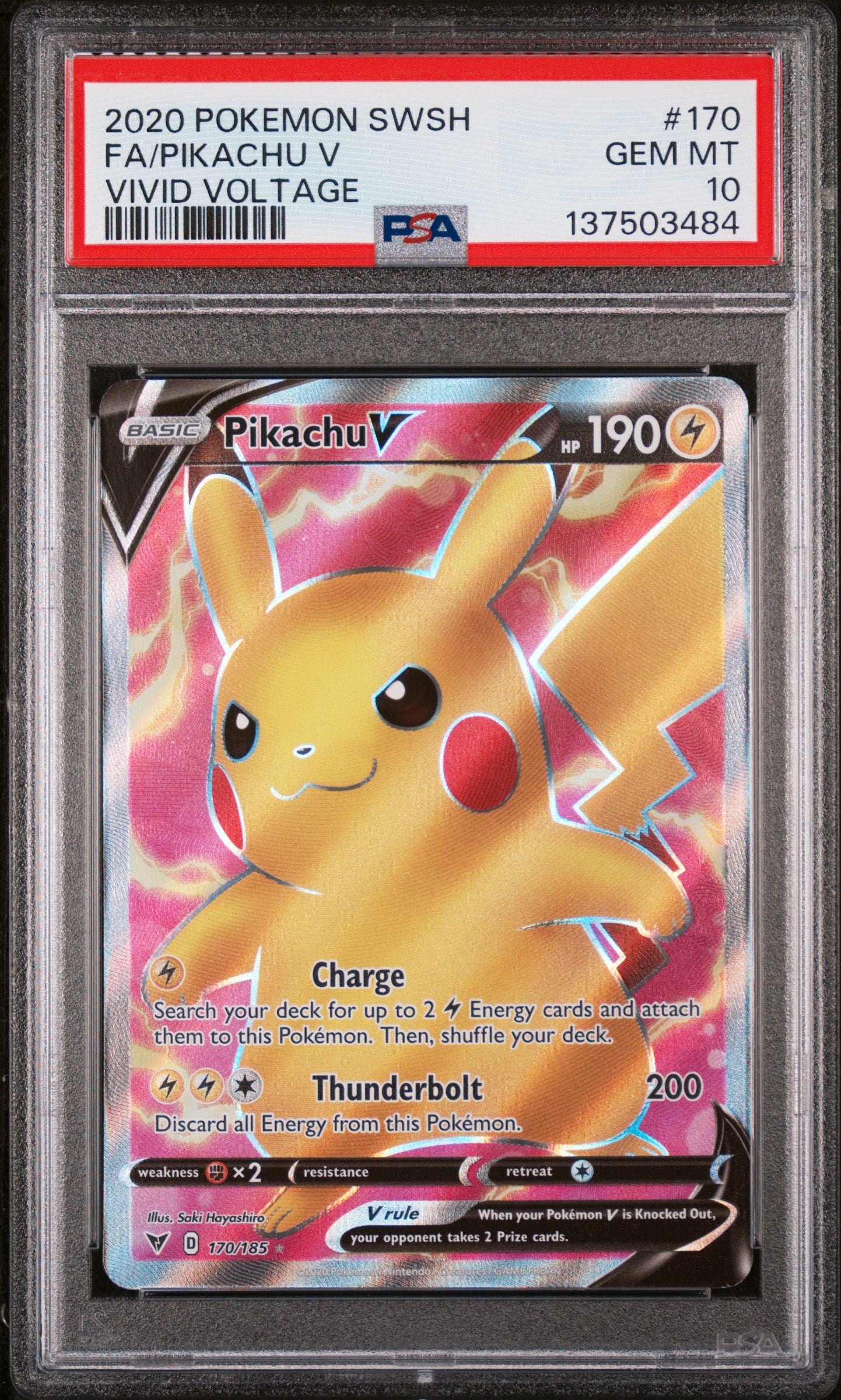 PSA GEM MT 10 - FA/PIKACHU V VIVID VOLTAGE 2020 POKEMON SWORD & SHIELD VIVID VOLTAGE - PokéBox Australia