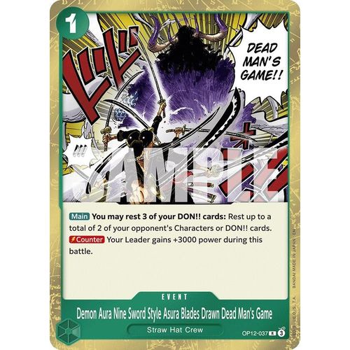 Demon Aura Nine Sword Style Asura Blades Drawn Dead Man's Game (OP12 - 037) (Legacy of the Master) - PokéBox Australia