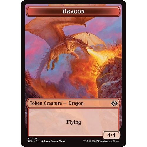 Dragon (0011) // Warrior Double - Sided Token (11 // 13) (Tarkir: Dragonstorm) - PokéBox Australia