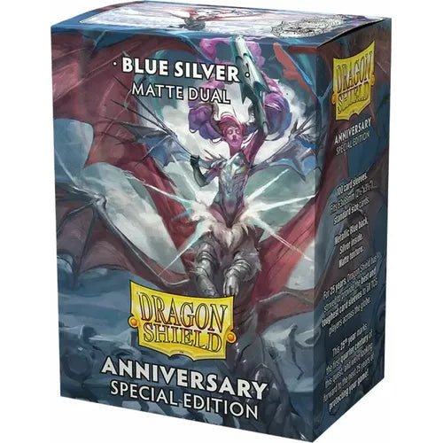 Dragon Shield - Standard Dual Matte - Anniversary Special Edition: Cobalt & Silver - PokéBox Australia