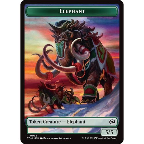 Elephant // Treasure Double - Sided Token (14 // 16) (Tarkir: Dragonstorm) - PokéBox Australia
