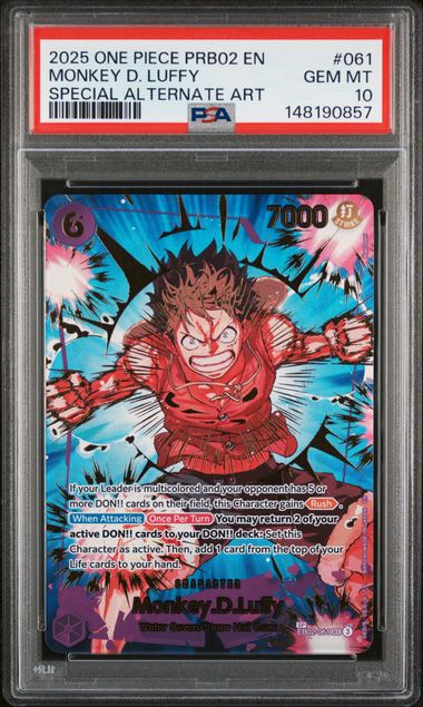 PSA GEM MT 10 - 2025 ONE PIECE PRB02-PREMIUM BOOSTER -ONE PIECE CARD THE BEST- VOL.2 #061 MONKEY D. LUFFY SPECIAL ALTERNATE ART - PokéBox Australia