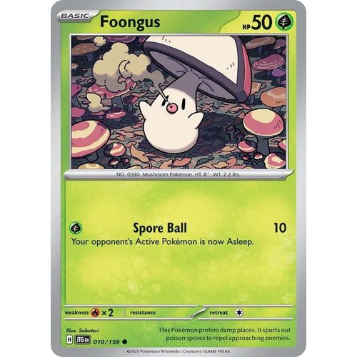 Foongus (010/159) (SV09: Journey Together) - PokéBox Australia