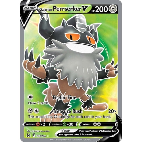 Galarian Perrserker V (Full Art) (183/196) (SWSH11: Lost Origin) - PokéBox Australia
