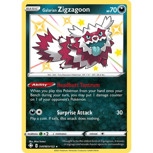 Galarian Zigzagoon (SV078/SV122) (Shining Fates: Shiny Vault) - PokéBox Australia