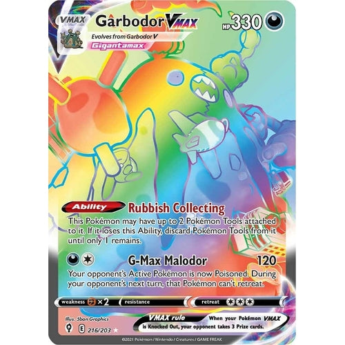 Garbodor VMAX (Secret) (216/203) (SWSH07: Evolving Skies) - PokéBox Australia