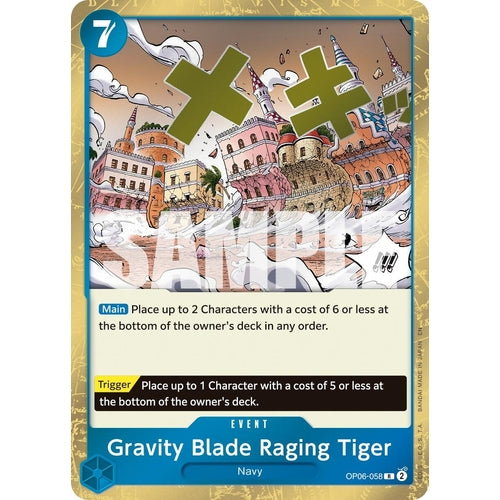 Gravity Blade Raging Tiger (Reprint) (OP06 - 058) (Premium Booster - The Best - Vol. 2) - PokéBox Australia