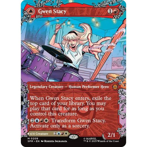 Gwen Stacy (0209) (Borderless) (209) (Marvel's Spider - Man) - PokéBox Australia