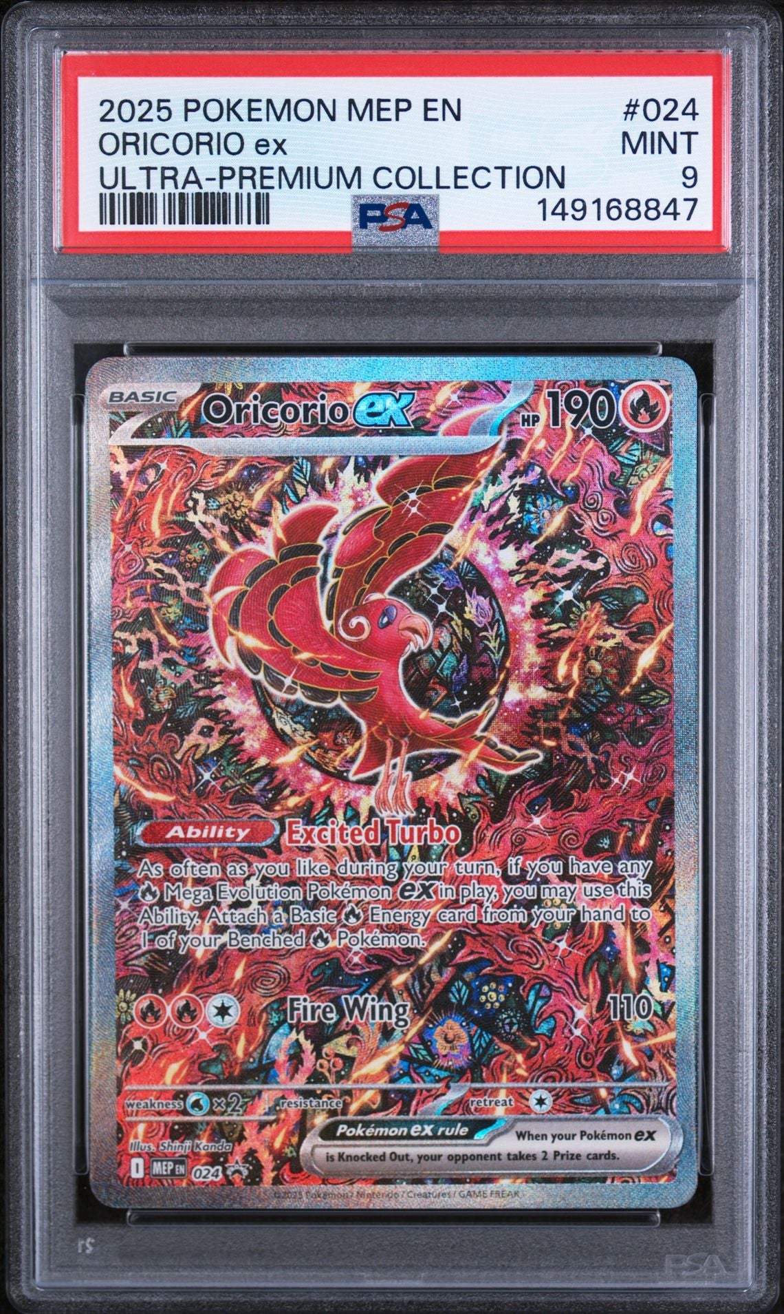 PSA MINT 9 - 2025 POKEMON MEP EN-ME BLACK STAR PROMO #024 ORICORIO ex ULTRA-PREMIUM COLLECTION