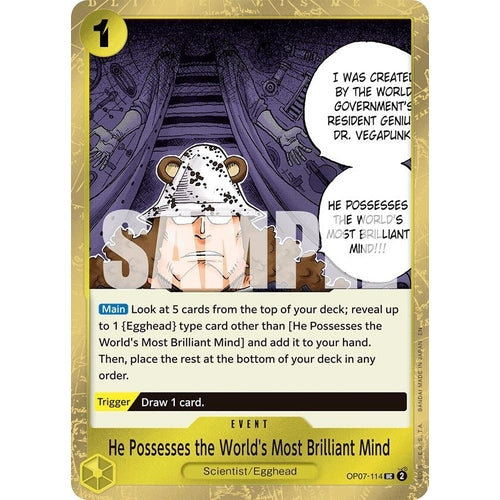He Possesses the World's Most Brilliant Mind (Pirate Foil) (OP07 - 114) (Premium Booster - The Best - Vol. 2) - PokéBox Australia
