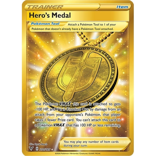 Hero's Medal (Secret) (201/185) (SWSH04: Vivid Voltage) - PokéBox Australia