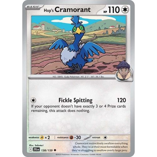 Hop's Cramorant (138/159) (SV09: Journey Together) - PokéBox Australia