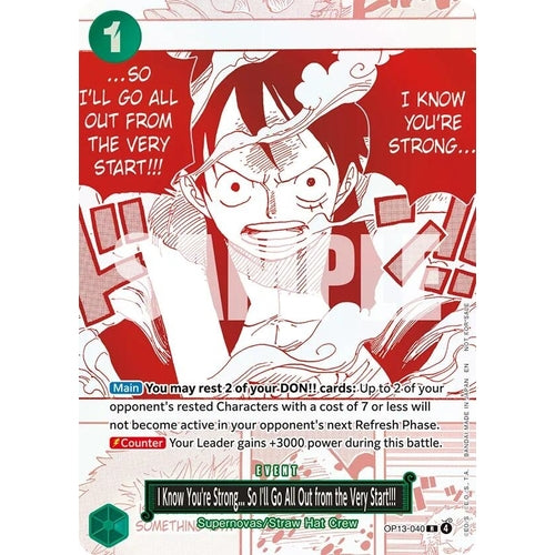 I Know You're Strong... So I'll Go All Out from the Very Start!!! (3rd Anniversary Treasure Campaign Pack) (OP13 - 040) (One Piece Promotion Cards) - PokéBox Australia