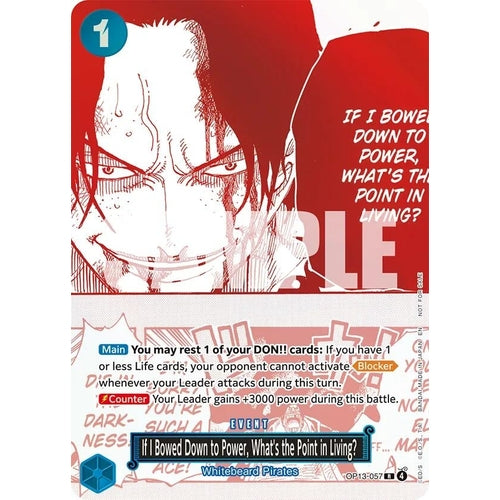 If I Bowed Down to Power, What's the Point in Living? (3rd Anniversary Treasure Campaign Pack) (OP13 - 057) (One Piece Promotion Cards) - PokéBox Australia