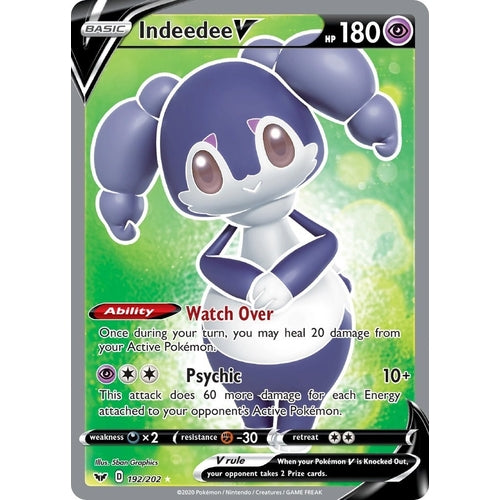 Indeedee V (Full Art) (192/202) (SWSH01: Sword & Shield Base Set) - PokéBox Australia