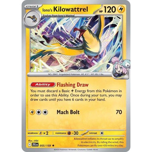 Iono's Kilowattrel (055/159) (SV09: Journey Together) - PokéBox Australia