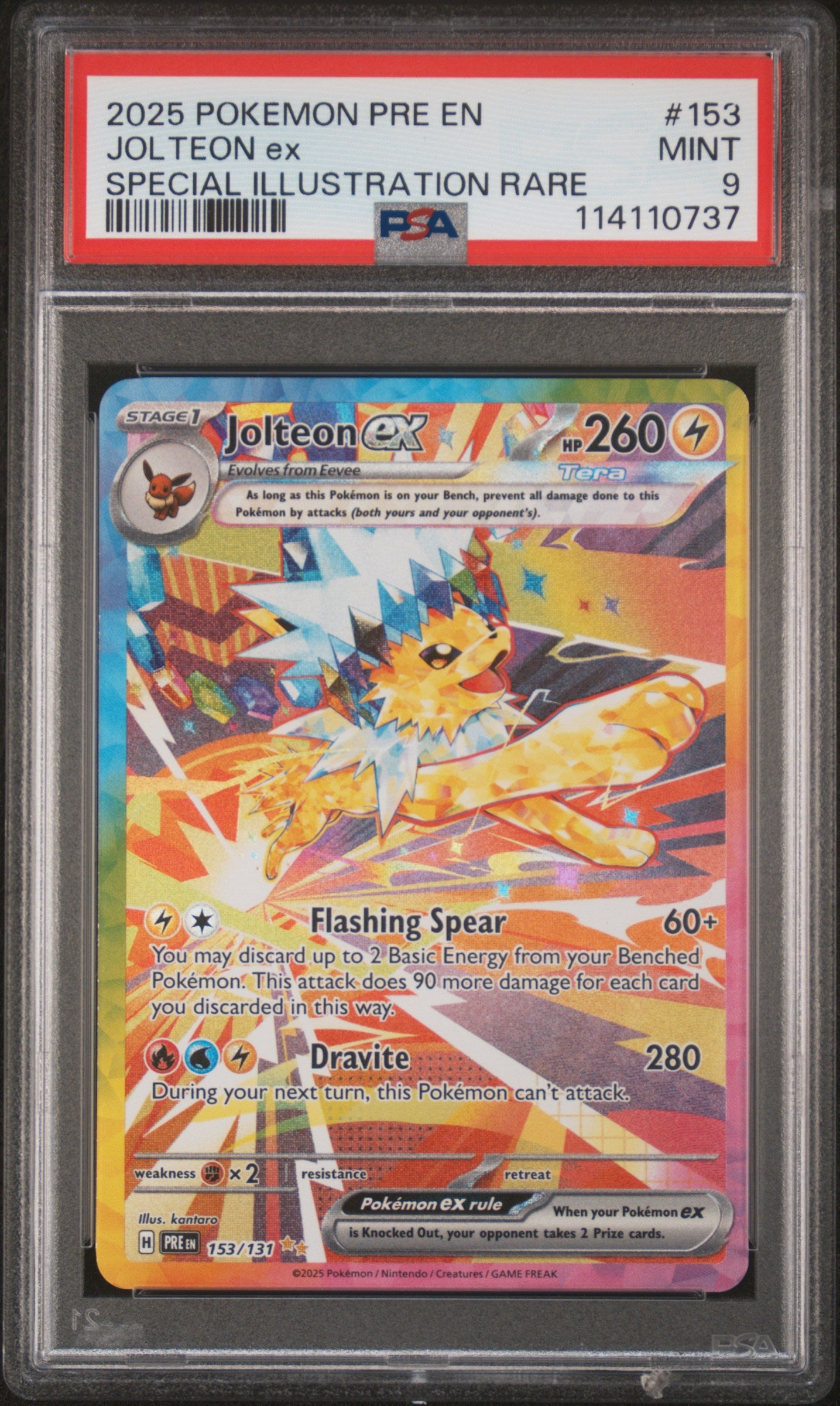 PSA MINT 9 - 2025 POKEMON PRE EN-PRISMATIC EVOLUTIONS #153 JOLTEON ex SPECIAL ILLUSTRATION RARE - PokéBox Australia