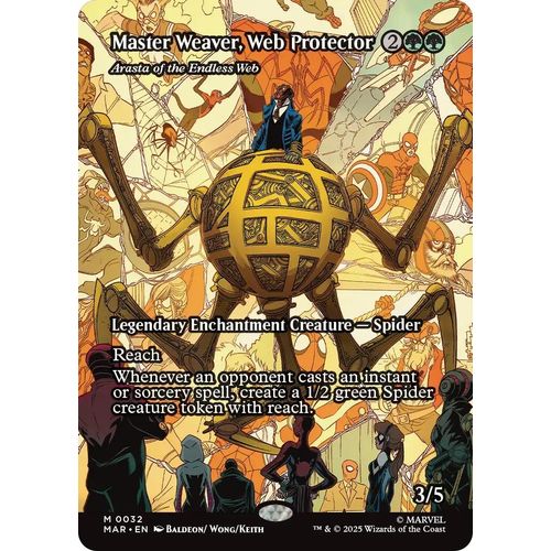 Master Weaver, Web Protector - Arasta of the Endless Web (Borderless) (32) (Marvel Eternal - Legal) - PokéBox Australia