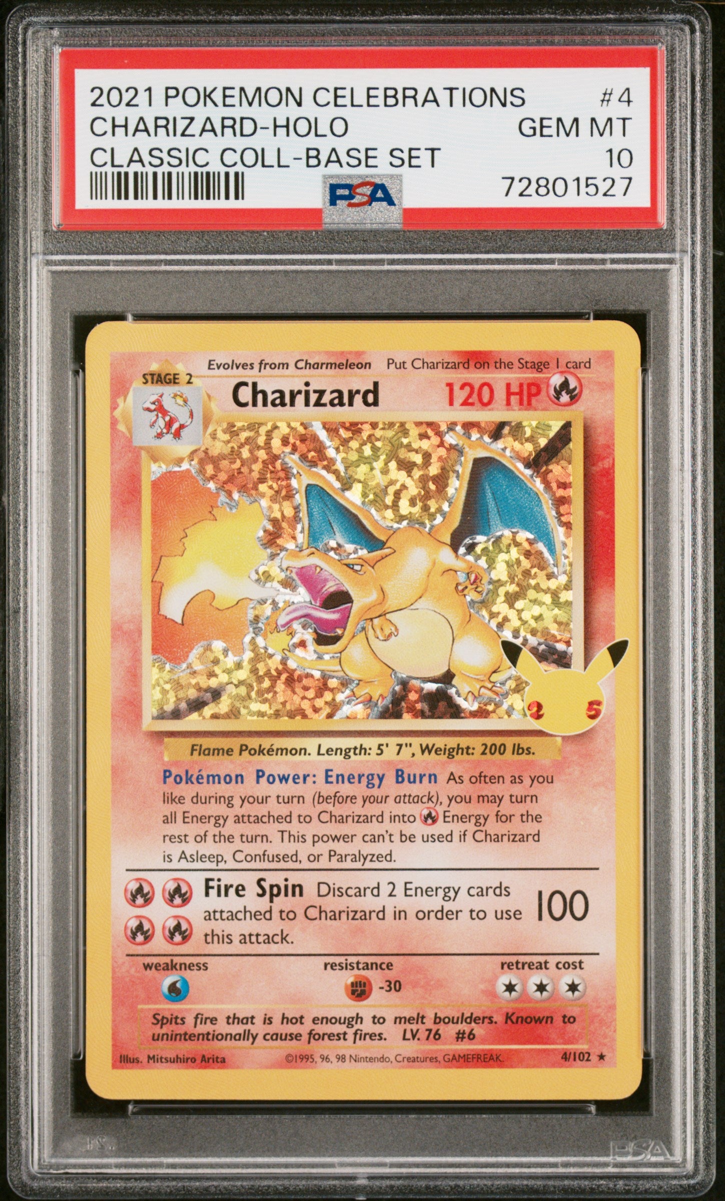 PSA GEM MT 10 - 2021 POKEMON CELEBRATIONS CLASSIC COLLECTION #4 CHARIZARD-HOLO CLASSIC COLL-BASE SET - PokéBox Australia
