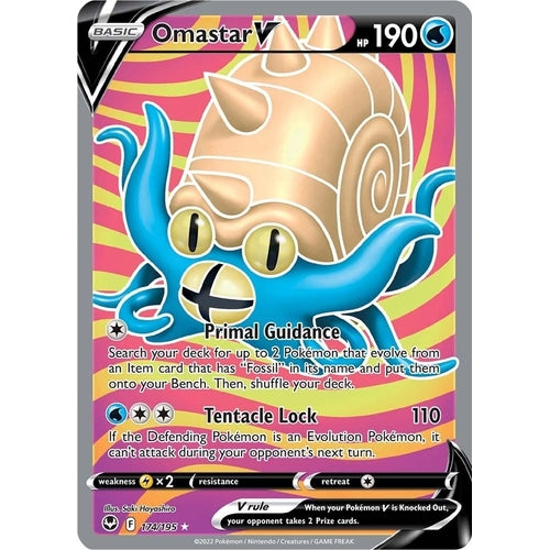 Omastar V (Full Art) (174/195) (SWSH12: Silver Tempest) - PokéBox Australia