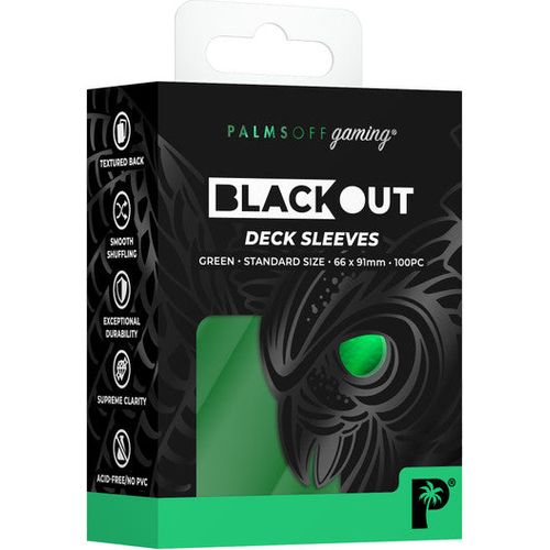 Palms Off Gaming - Green - Standard Blackout Deck Sleeves - PokéBox Australia