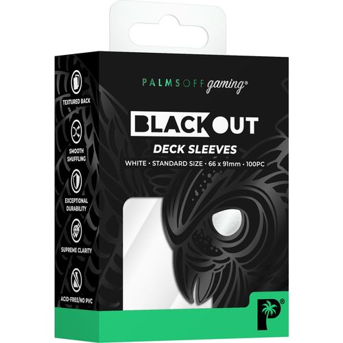 Palms Off Gaming - White - Standard Blackout Deck Sleeves - PokéBox Australia