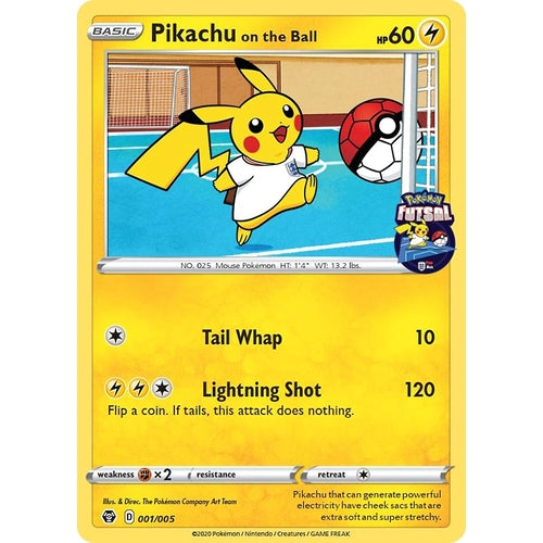 Pikachu on the Ball - 001/005 (Pokemon Futsal) (001/005) (Miscellaneous Cards & Products) - PokéBox Australia