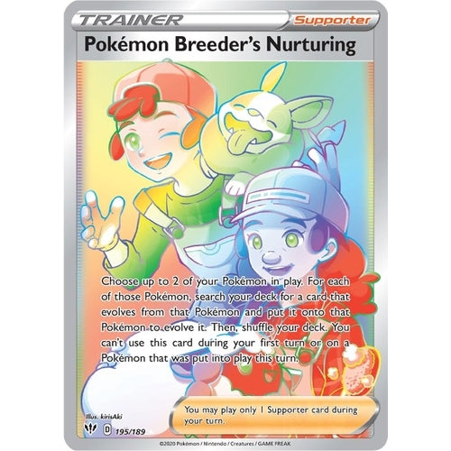 Pokemon Breeder's Nurturing (Secret) (195/189) (SWSH03: Darkness Ablaze) - PokéBox Australia