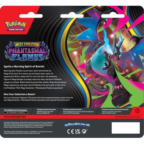Pokemon TCG: Mega Evolution ME02 - Phantasmal Flames Three Booster Blister - PokéBox Australia