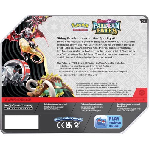 POKÉMON TCG Scarlet & Violet 4.5: Paldean Fates Charizard Tin - PokéBox Australia