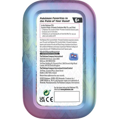 POKÉMON TCG Scarlet & Violet 8.5: Prismatic Evolutions Mini Tin - PokéBox Australia