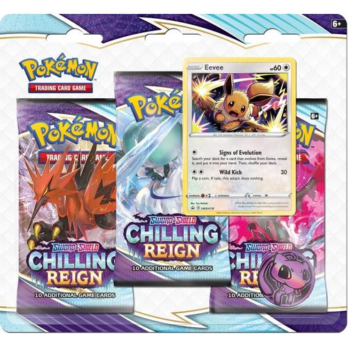 POKÉMON TCG Sword and Shield - Chilling Reign Three Booster Blister - PokéBox Australia