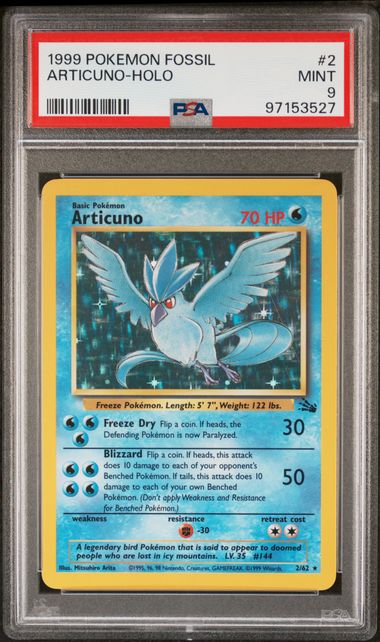 PSA MINT 9 - ARTICUNO - HOLO 1999 POKEMON FOSSIL - PokéBox Australia