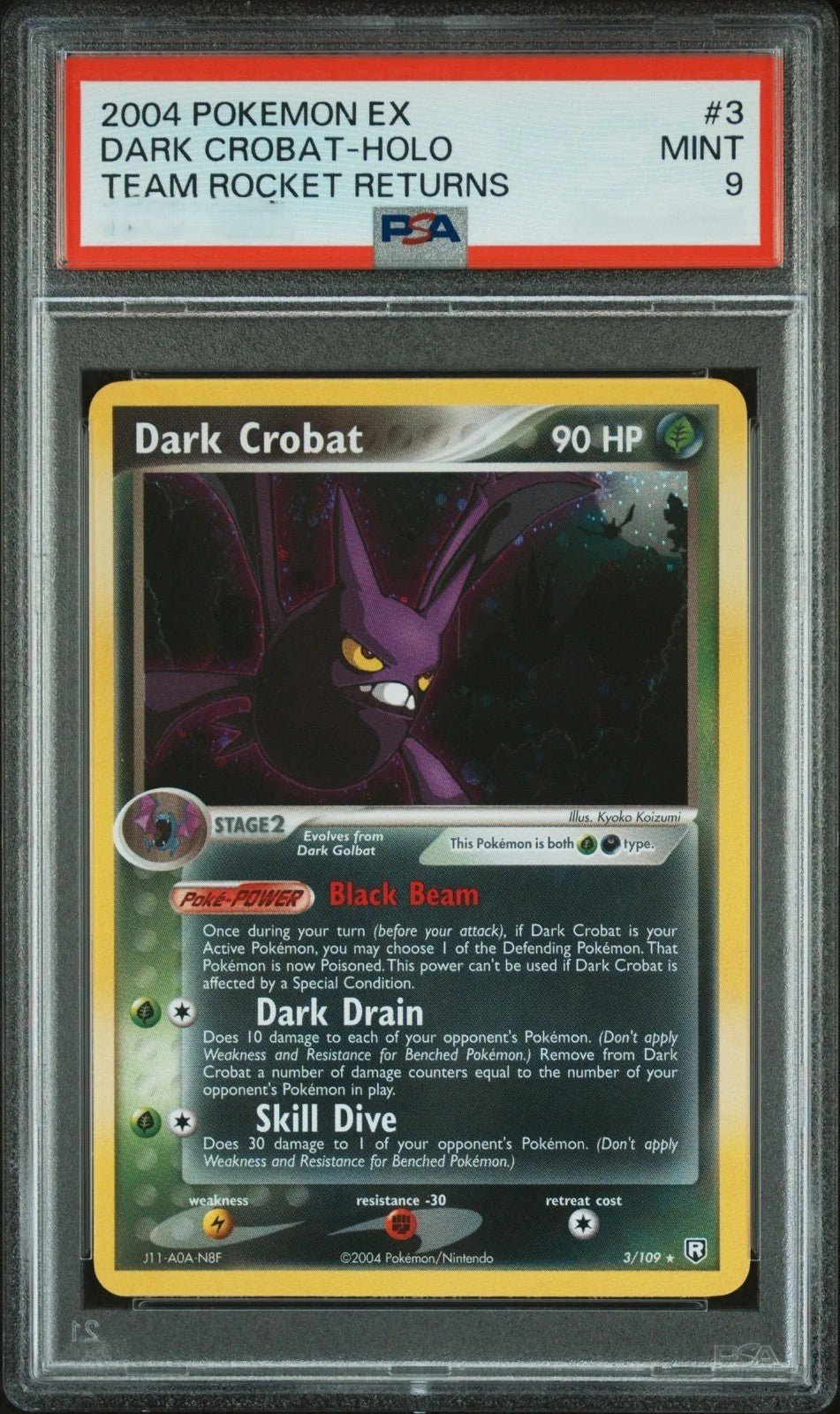 PSA MINT 9 - DARK CROBAT - HOLO TEAM ROCKET RETURNS 2004 POKEMON EX TEAM ROCKET RETURNS - PokéBox Australia
