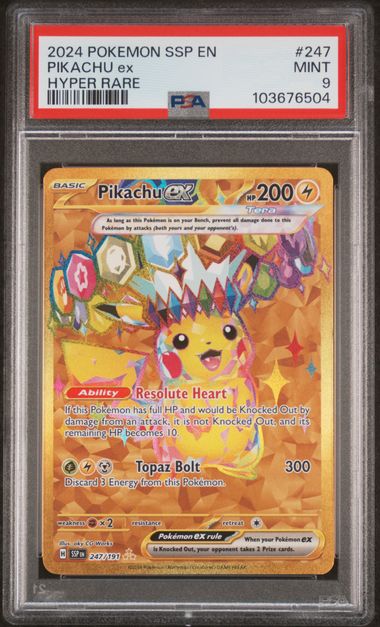PSA MINT 9 - PIKACHU ex HYPER RARE 2024 POKEMON SSP EN - SURGING SPARKS - PokéBox Australia