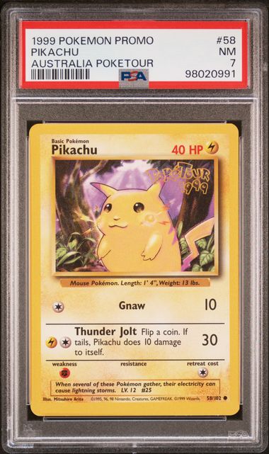 PSA NM 7 - PIKACHU AUSTRALIA POKETOUR 1999 POKEMON GAME PROMO - PokéBox Australia