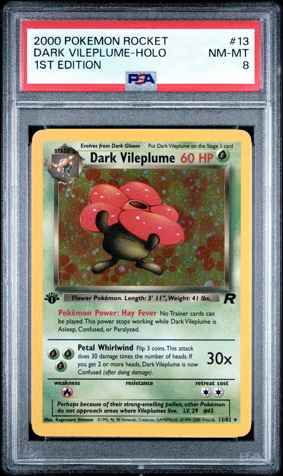 PSA NM - MT 8 - DARK VILEPLUME - HOLO 1ST EDITION 2000 POKEMON ROCKET - PokéBox Australia