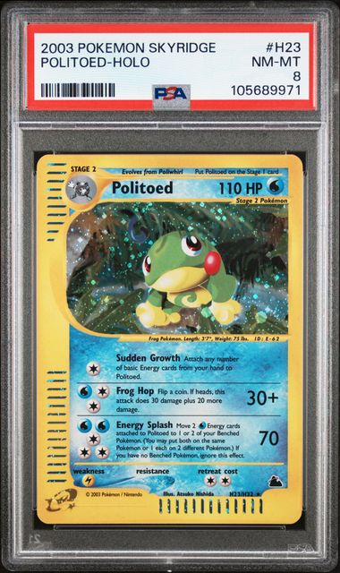 PSA NM - MT 8 - POLITOED - HOLO 2003 POKEMON SKYRIDGE - PokéBox Australia